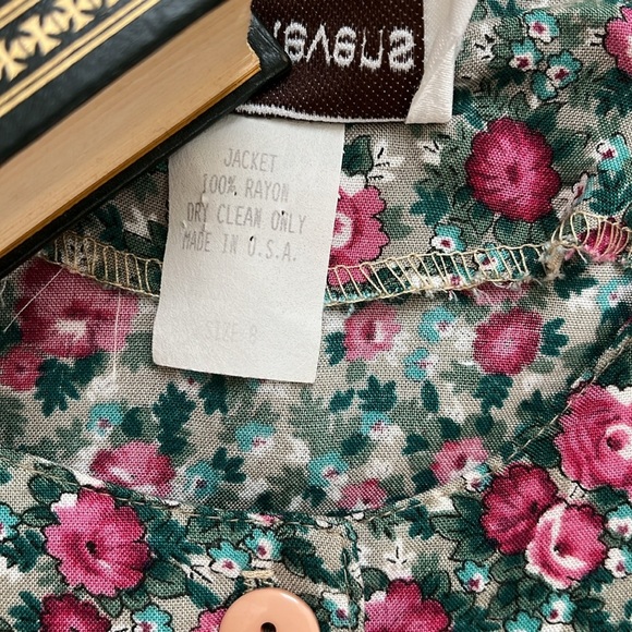 Karin Stevens Vintage 100% Rayon Made in USA Crop Jacket / Cardigan / Button Top - Picture 7 of 13